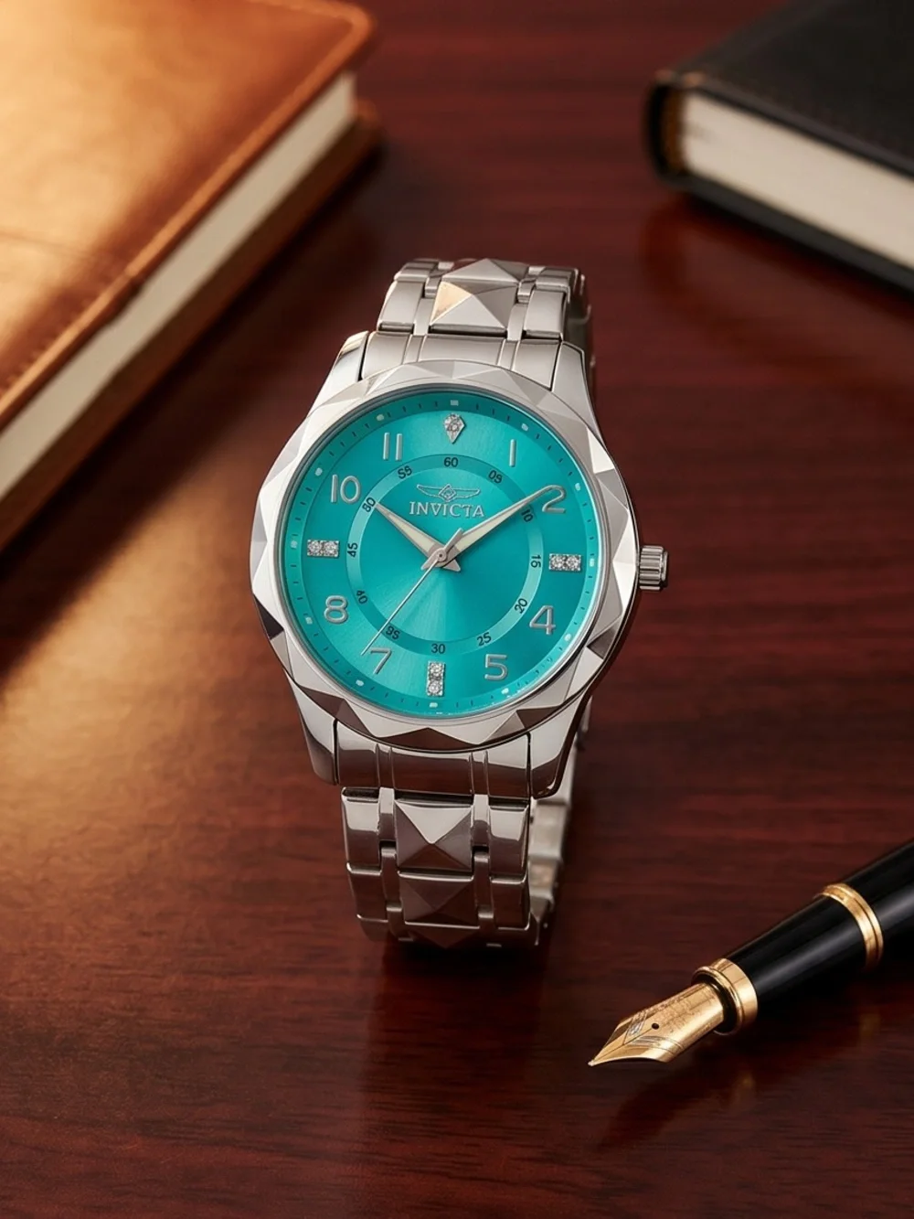 Invicta Men’s Silver Watch with Tiffany Blue Dial three year warranty